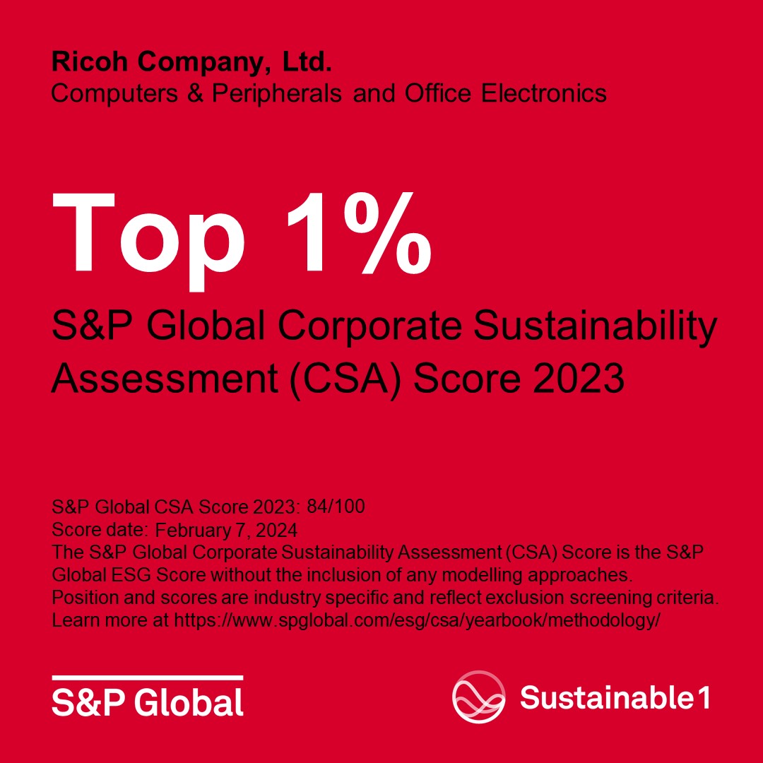 Ricoh selected as a member of the Sustainability Yearbook 2024 by S&P Global