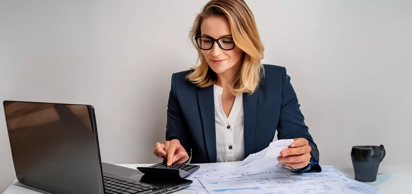 Finance woman working as an accountant