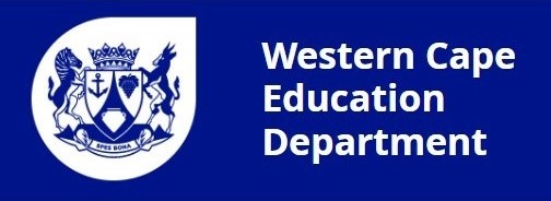 Blue and white heraldic emblem featuring a crowned shield supported by two animals, symbolising tradition and unity. 