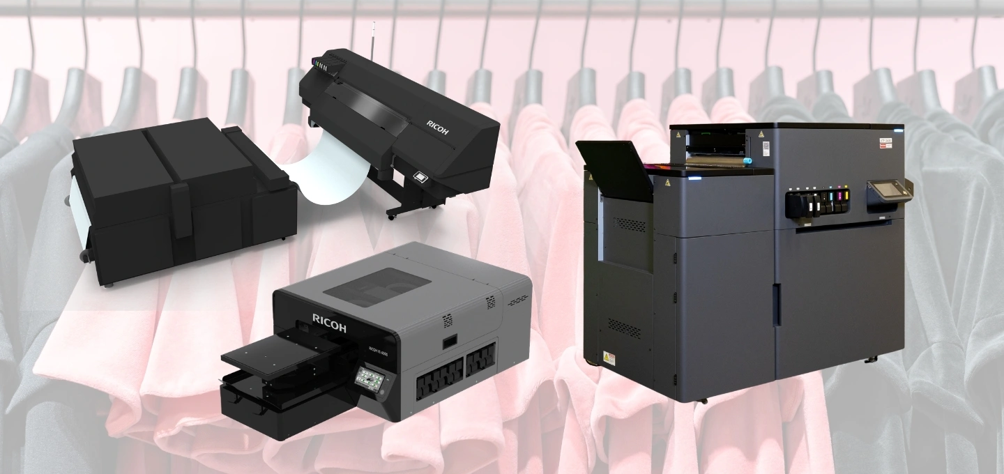 RICOH Pro™ D1600, RICOH Ri 4000, and XTF D430, powered by Ricoh.