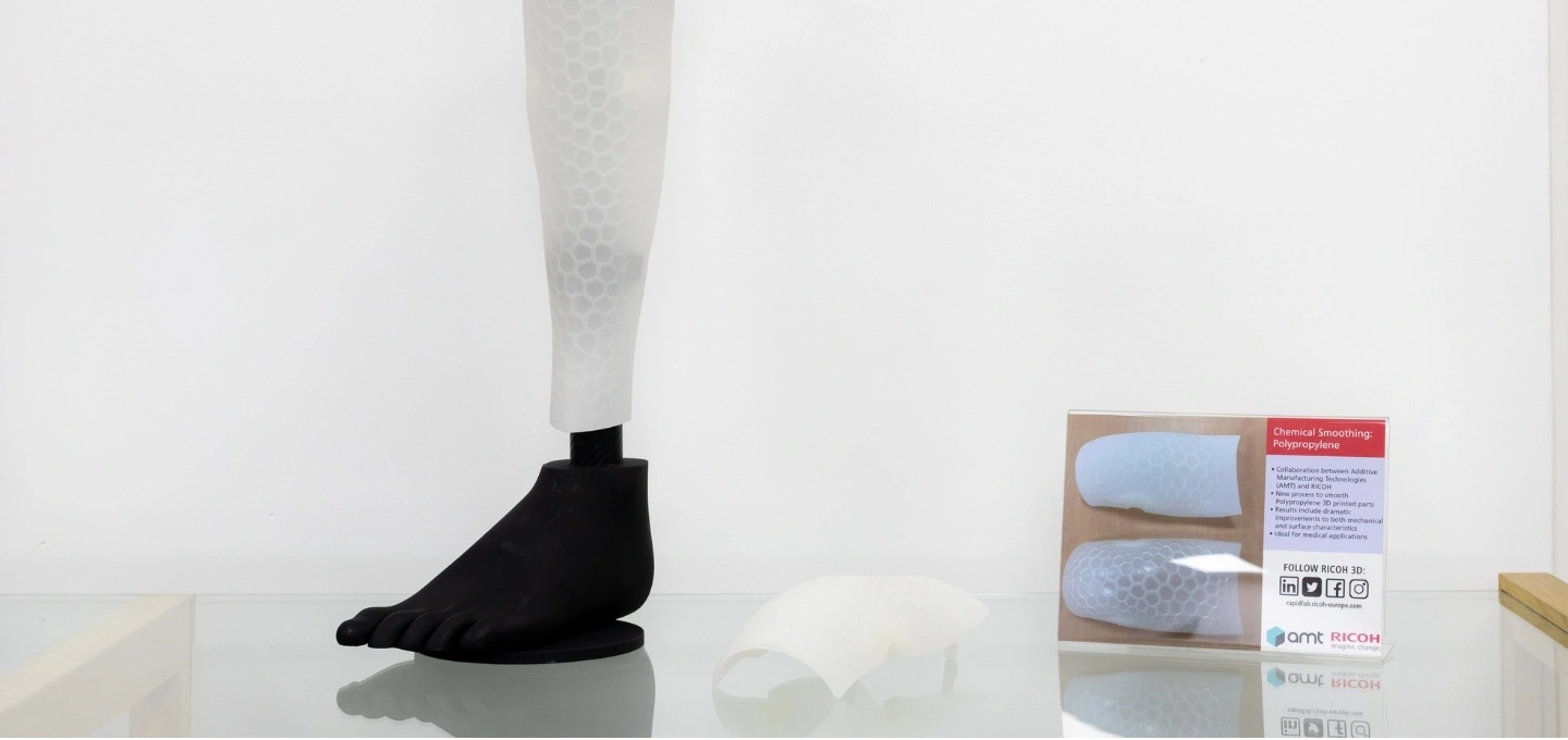 A polypropylene prosthetic which has been chemically smoothed.